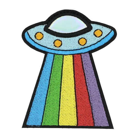 Iron-On &#x26; Adhesive Spaceship Embroidered Patch by Make Market&#xAE;